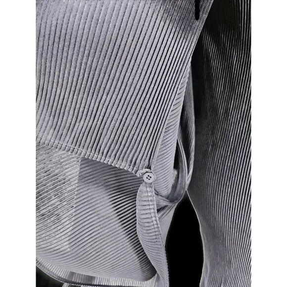 VTG Issey Miyake Black Pleated Maxi Dress Size 4 Attached Jacket Sleeves - Picture 4 of 15